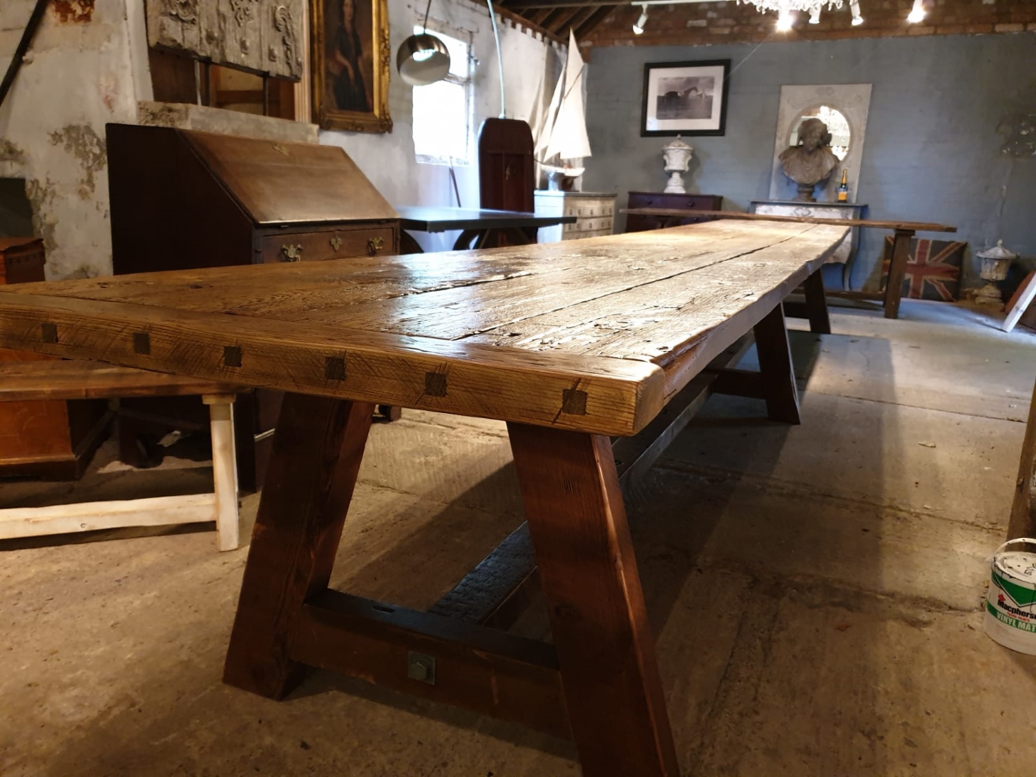 19th Century Period Dining Table 6m Long, Seats 24 with Comfort